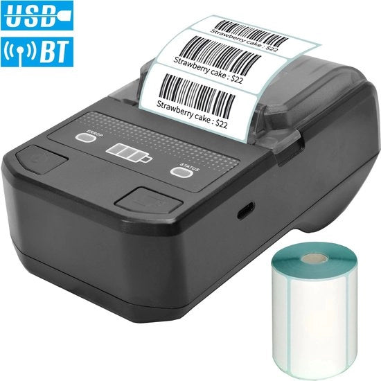 Stampante etichette portatile - 58 mm - Compatibile con smartphone - Nero