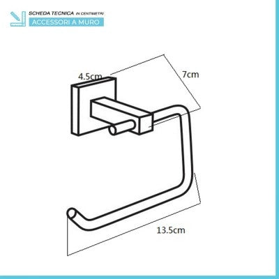 Set accessori a muro 5 pezzi in metallo cromato e viti incluse Rock