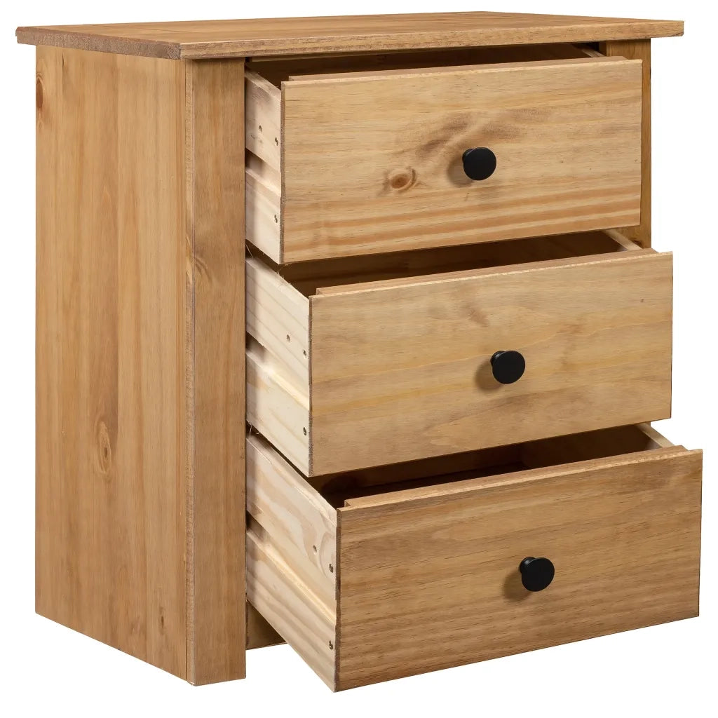 Comodino | Armadio da Notte | Mobiletto da notte 46x40x57 cm in Legno di Pino Panama Range
