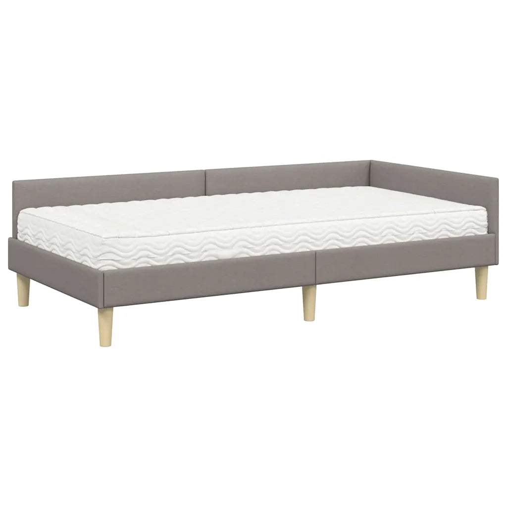 Letto singolo | Letto per adulti | Struttura Letto Angolare con Materasso 2 pcs Talpa Tessuto