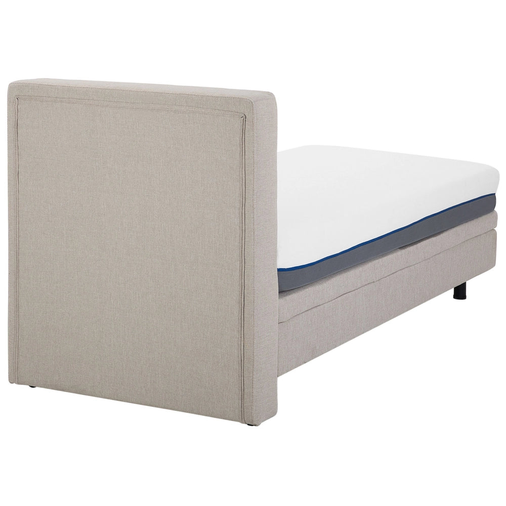 Letto Tessuto Beige Chiaro Elettrico Regolabile con Telecomando 90 x 200 cm