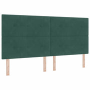 Testiera | Testata LED con strisce LED Verde 200 cm Velluto
