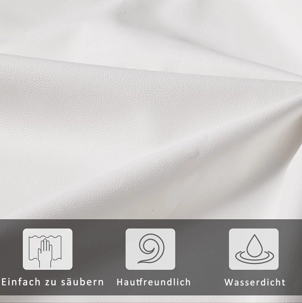Letto imbottito 160x200 cm con LED; contenitore; struttura in metallo; bianco