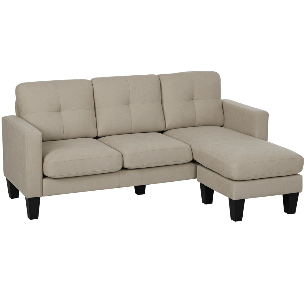 Divano angolare 3 posti con chaise longue reversibile ¨C zephmum ¨C beige, tessuto, 90x