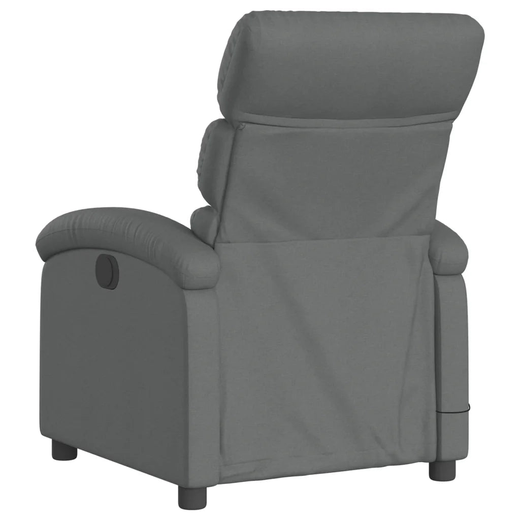 Divano Sedia-Poltrona Reclinabile Massaggio Elettrica Grigio Scuro Tessuto 986729