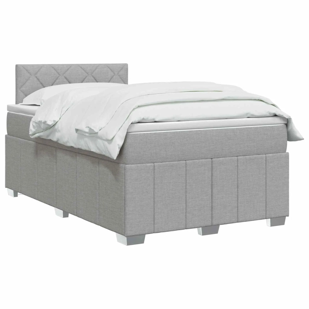 Letto box spring con materasso Grigio Chiaro 120 x 190 cm 3452635