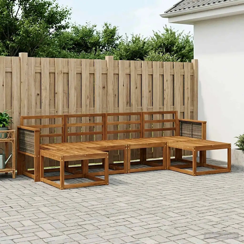 Set di divani da esterno 6 pcs Naturale