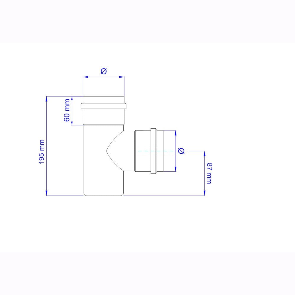 Raccordo a T F/F per Stufa a Pellet Acciaio rivestito con smalto porcellanato 8 ⌀ cm - PN805F