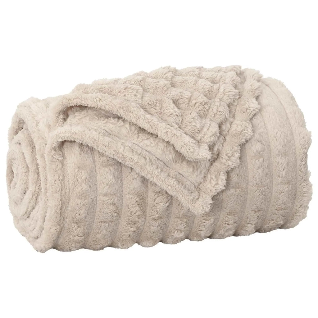 Coperte da Pile 6 pcs Beige 150 x 130 cm Panno