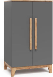 Armadio per bambini Malia, Grigio/Artisan, 70 x 120 cm, per la conservazione di abbigliamento per bambini e combinabile