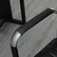 Sedia da Ufficio Ergonomica, Poltrona Direzionale con Funzione Dondolo, Sedia Girevole Regolabile in Altezza, Imbottita, Ecopelle, 54 x 62 x 104-114 cm, Nero