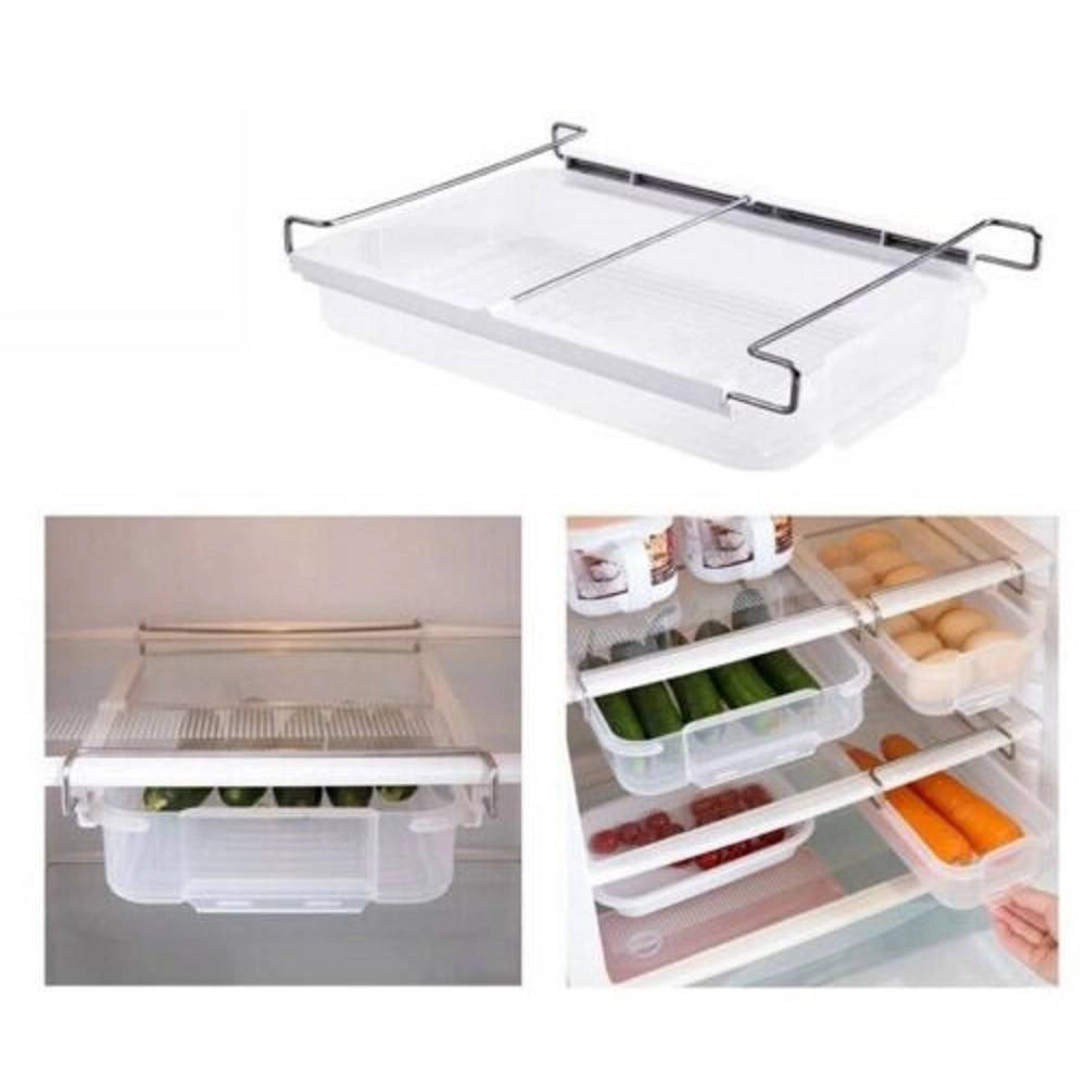 Trade Shop - Cassetto Scorrevole Contenitore Mensola Frigorifero Organizer Frigo -