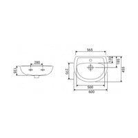 Lavabo Serie Oren 60 cm Bianco