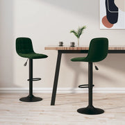 vidaXL Sgabelli da Bar 2 pz Verde Scuro in Velluto