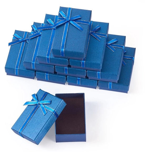 Dozina di carta da regalo blu - 12 pezzi - Ideale per la madre - Dimensioni: 8,3 x 5,35 x 2,7 cm