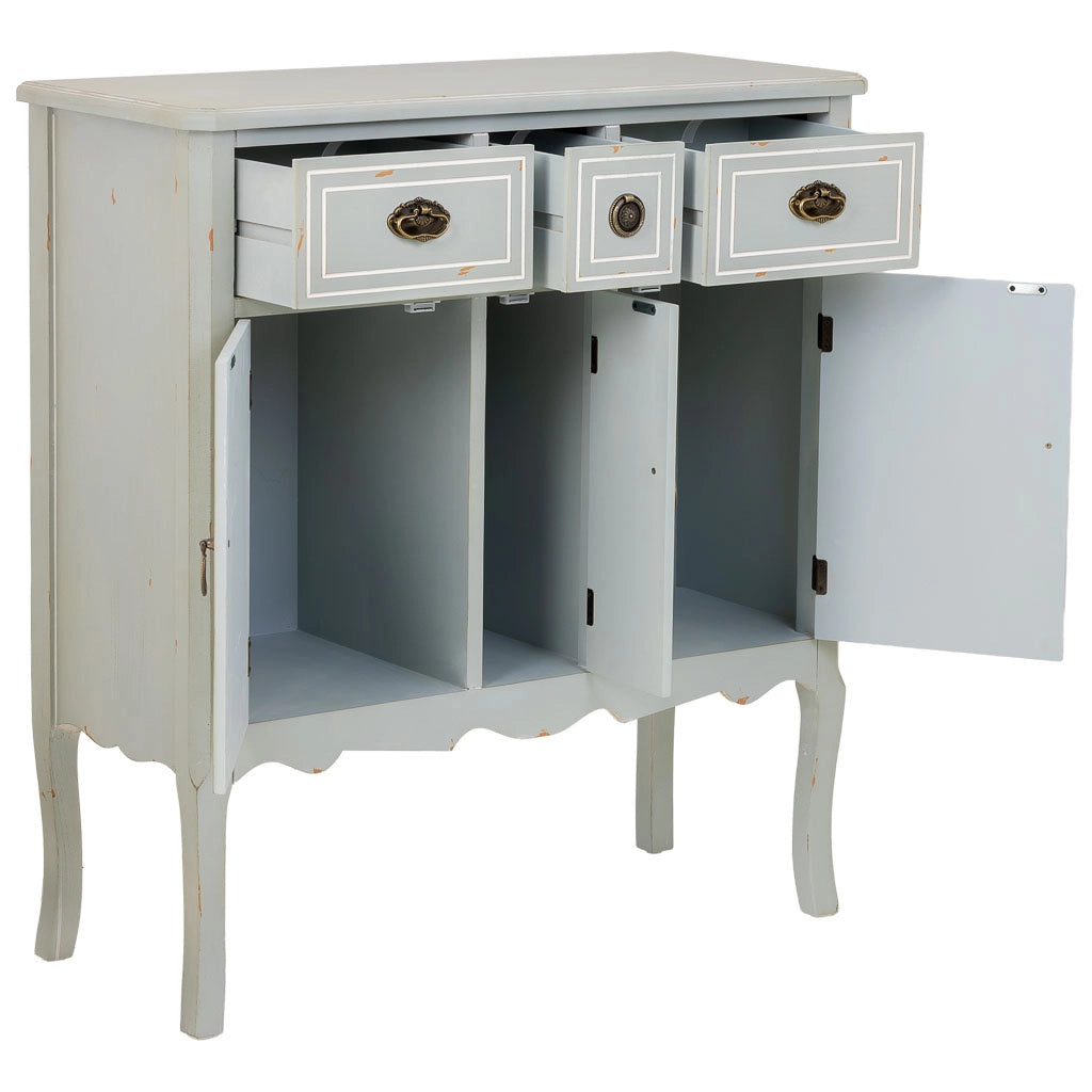 Credenza in legno con 3 cassetti e 3 ante 90x38x98,5