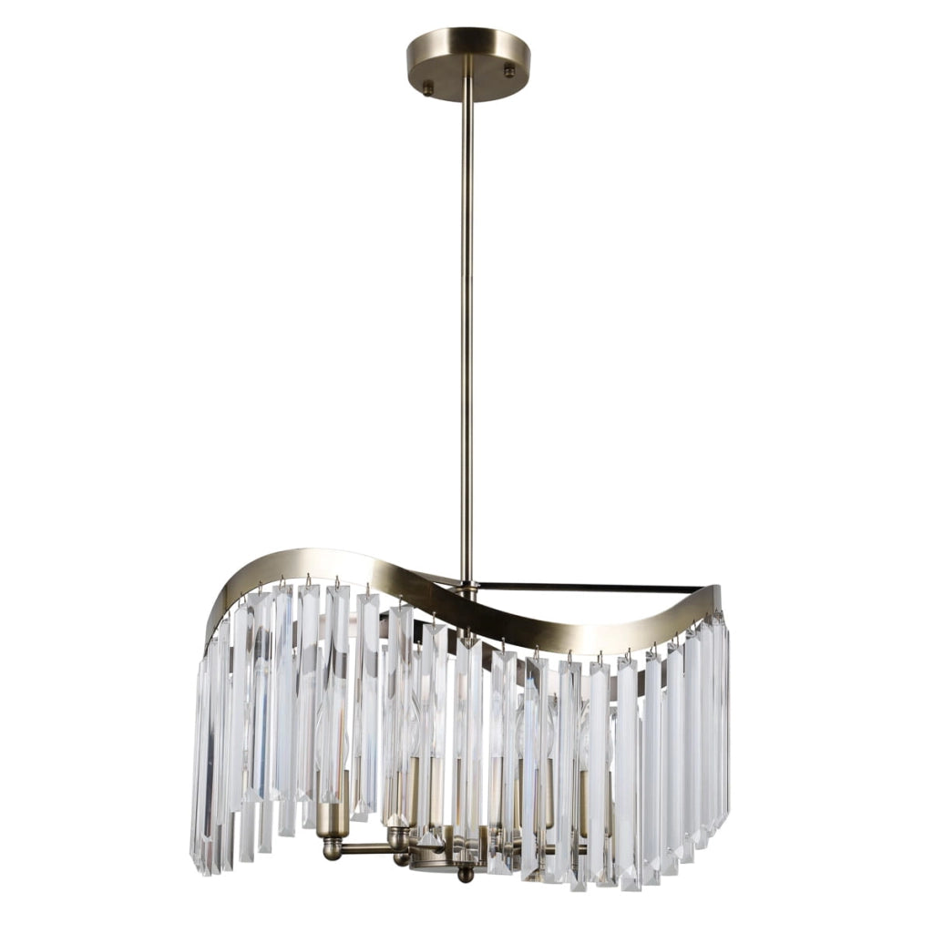 Lampadario Italux Sabriga bronzo antico cristallo 6xE14