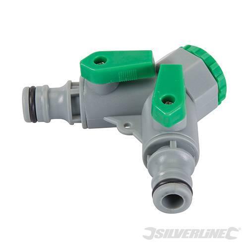 Raccordo a due vie con valvole 3/4"" BSP e 1/2" maschio silverline