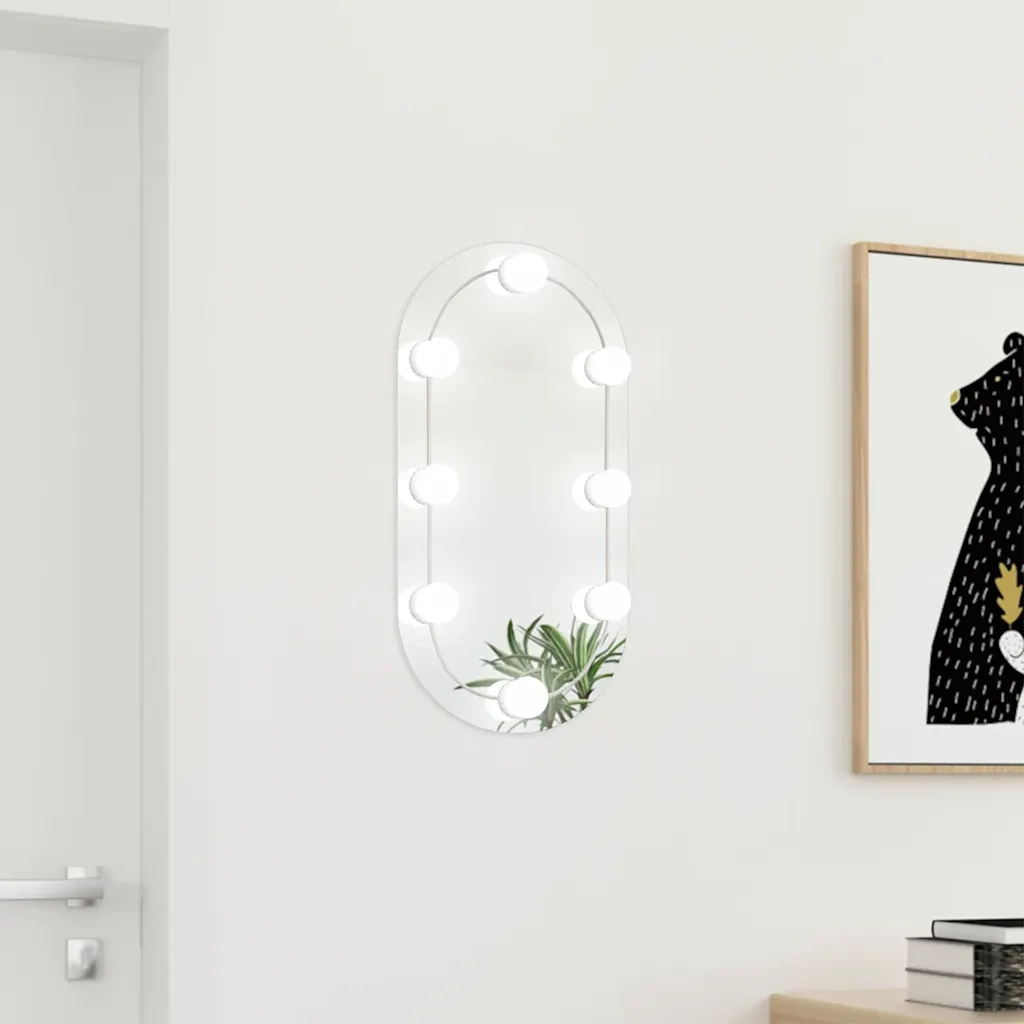 Specchio con Luci LED 60x30 cm Ovale in Vetro 3102974