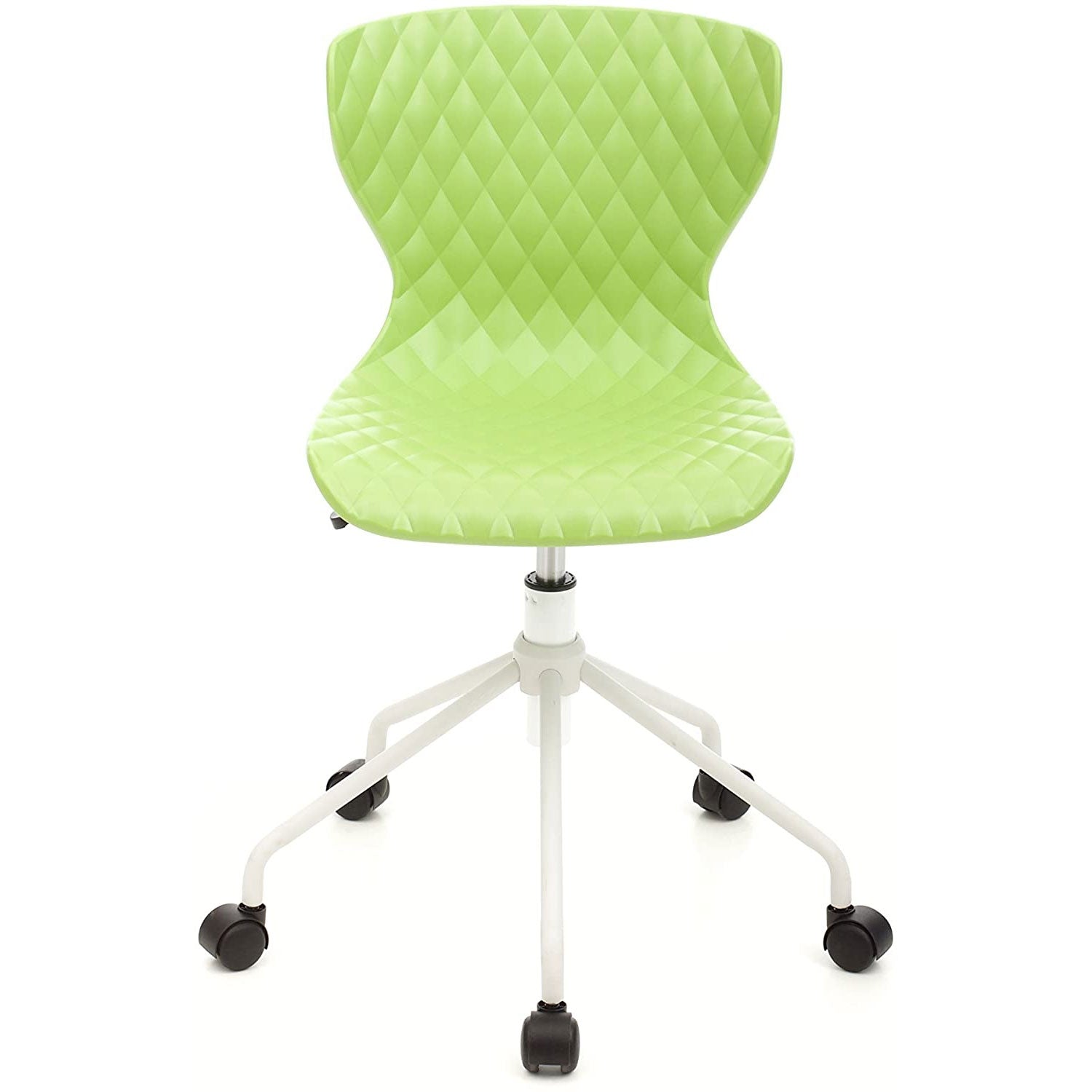 Sedia da Ufficio Girevole con Ruote, Sedia Scrivania Ergonomica per Studio, Cameretta e Smart Working, Poltroncina Verde