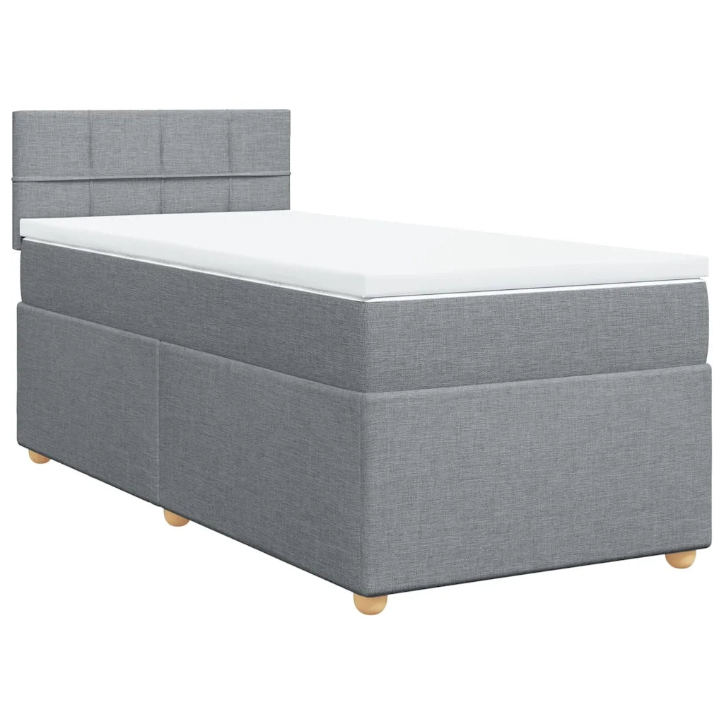 Giroletto a Molle con Materasso Grigio Chiaro100x200 cm Tessuto