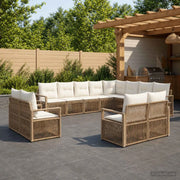 Set Divano da Giardino 12 pz Beige polyrattan 3435888