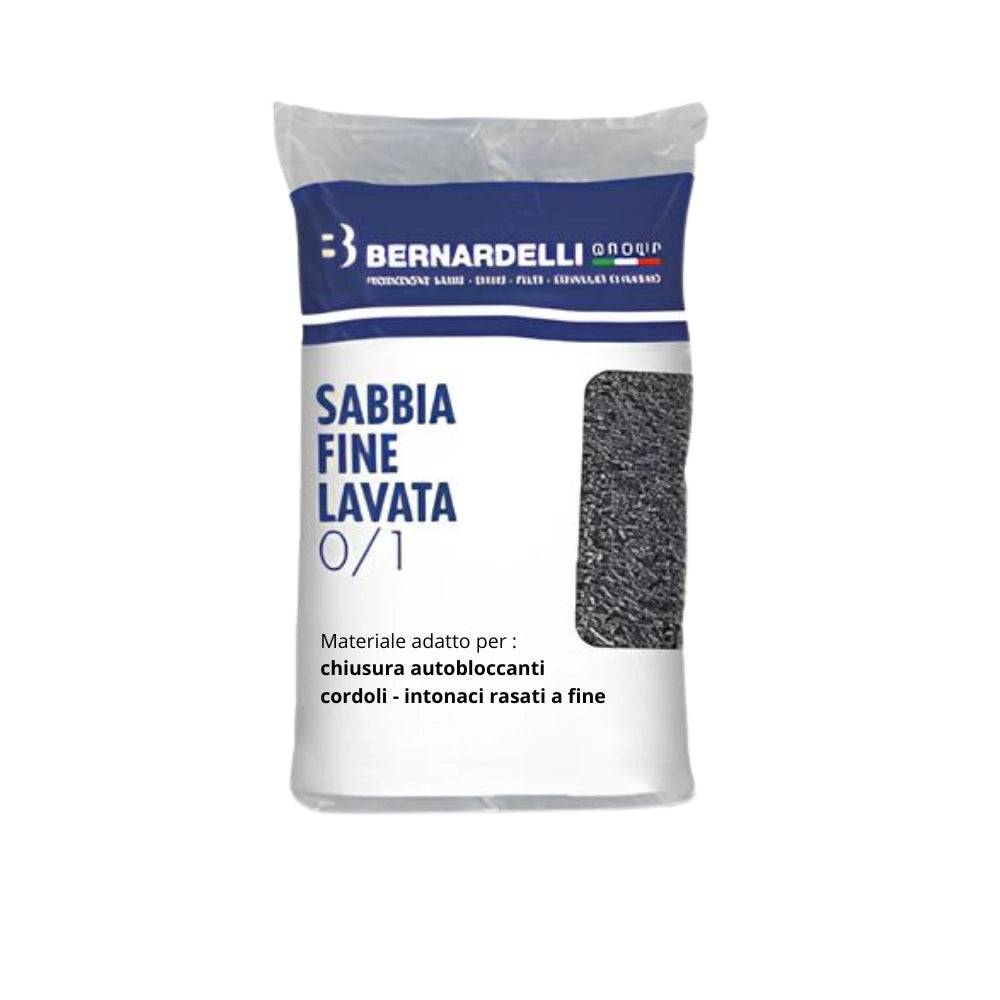 Sabbia fine lavata 0/1 del po per produzione malte intonaci rasanti sacco 25 kg