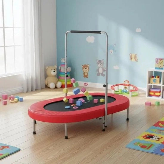 Trampolino mini per bambini 2 persone pieghevole - rosso