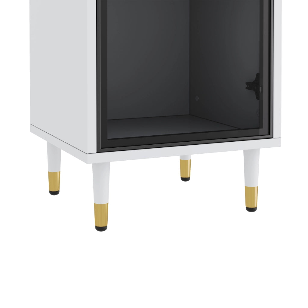 Vetrina LED con Ripiani in Vetro ¨C MINIMAL ¨C Bianca, 170 cm, Illuminazione RGB