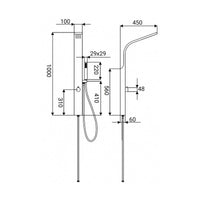 Pannello Doccia Ellen in Acciaio con Spazio Deviatore e Doccetta 1 Getto