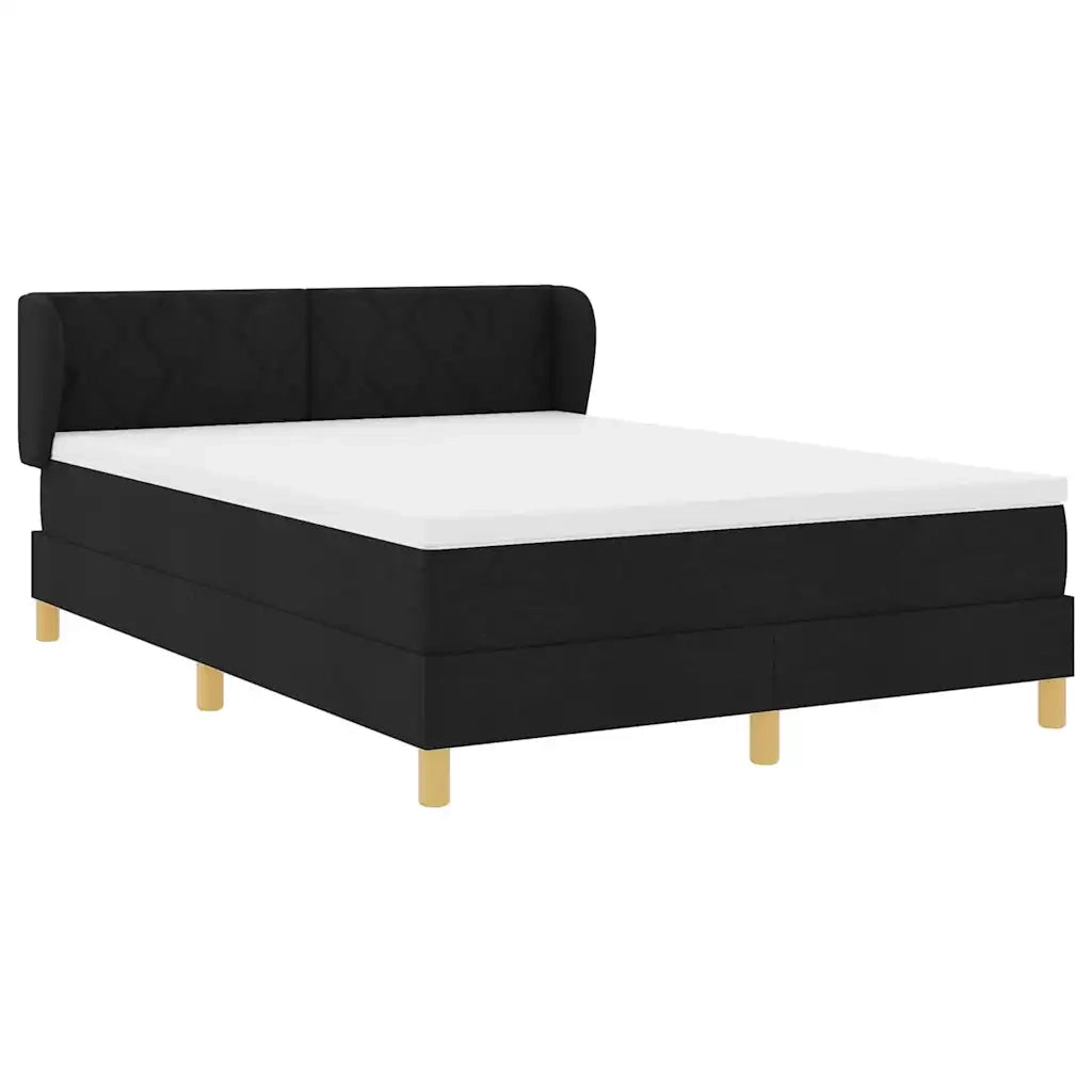 Letto a molle con materasso Nero 140 x 190 cm Tessuto 3340271
