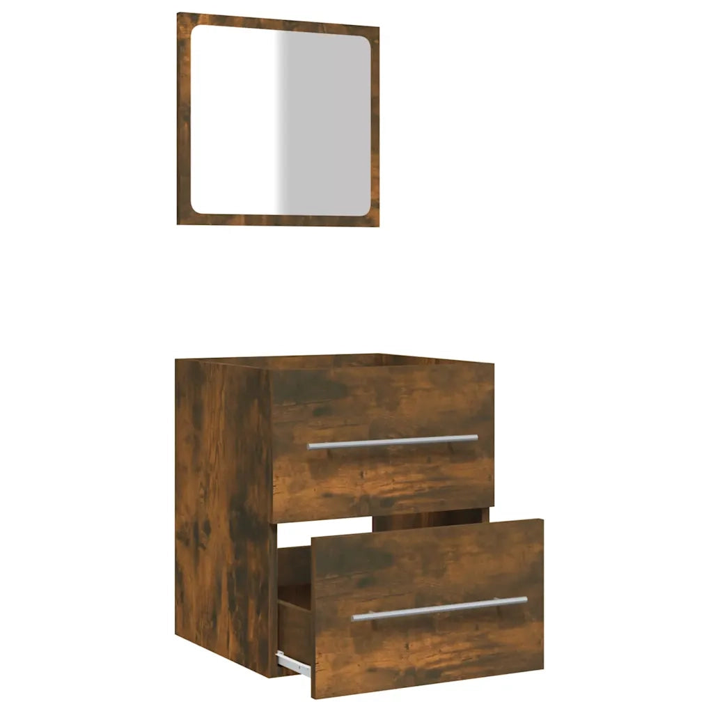 Mobile da Bagno con Specchio Rovere Fumo 41x38,5x48 cm 820469