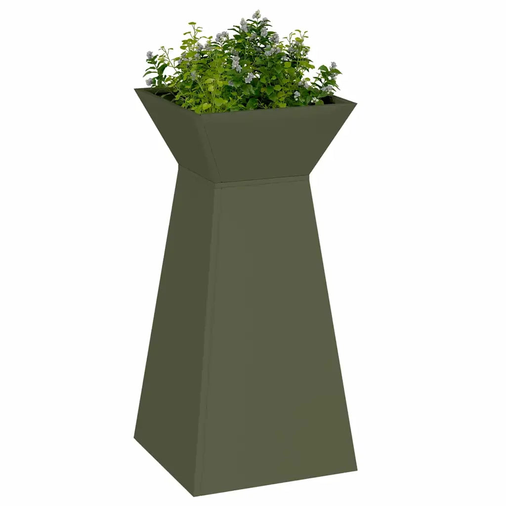 Fioriere | Cassetta per fiori | Vaso a Pilastro Oliva 35 x 35 x 73 cm