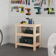 Banco da Lavoro 78,5x50x80 cm in Legno Massello di Pino 823639