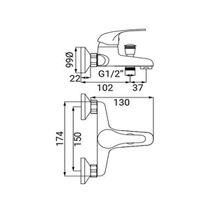 Miscelatore vasca serie antartid