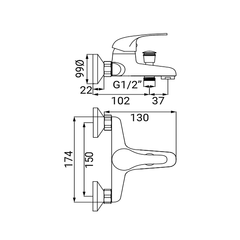 Miscelatore vasca serie antartid