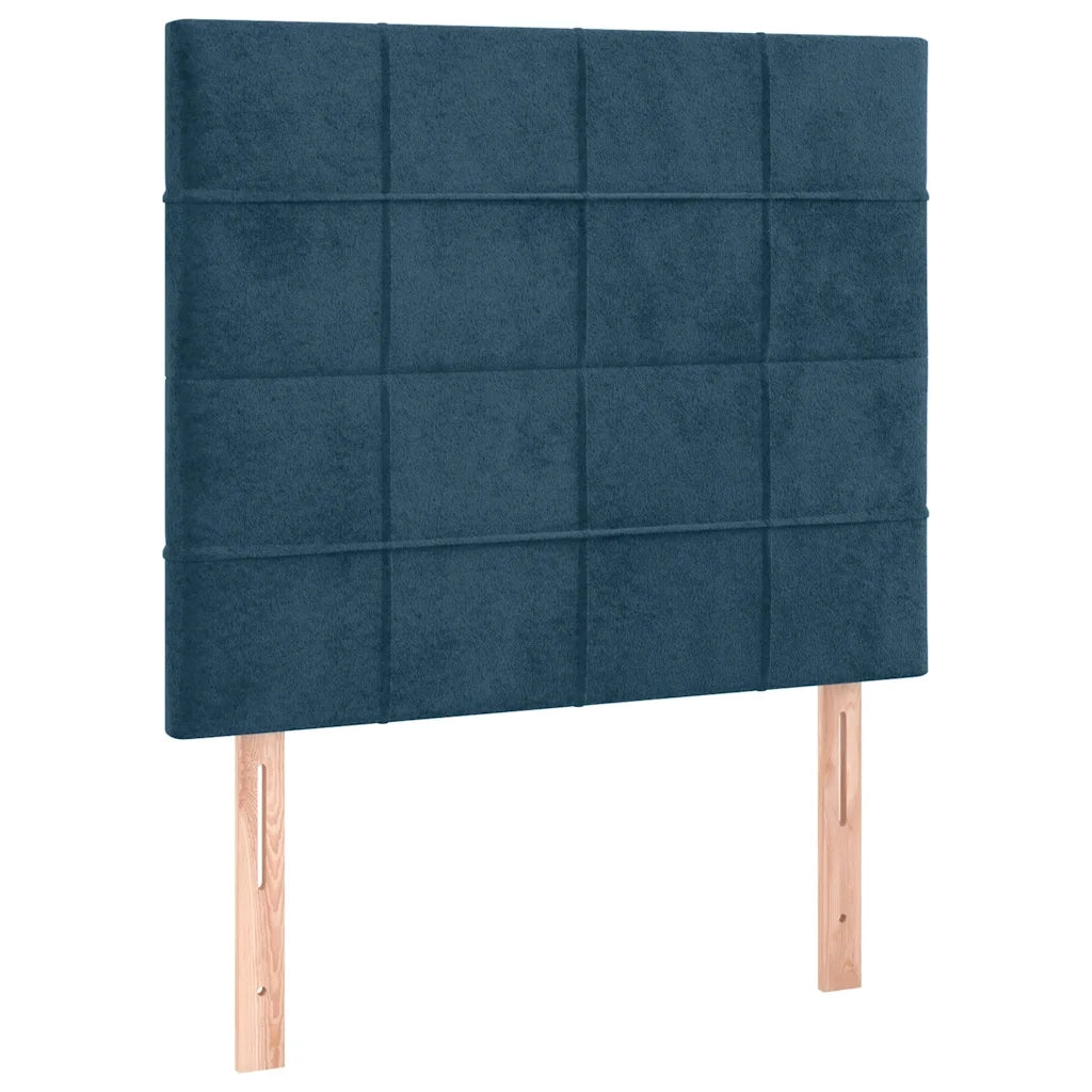 Letto a Molle con Materasso e LED Blu Scuro 90x200cm in Velluto 3136105