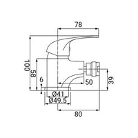 Rubinetto bidet serie antartid in ottone cromato