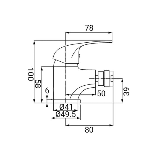 Rubinetto bidet serie antartid in ottone cromato