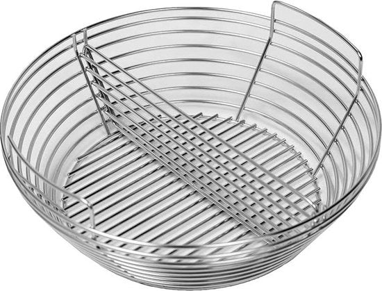 Cassa Carbone per Kamado e Barbecue - Corpo in Acciaio Inox - Separatore - Griglia per Asse - Dimensioni Midi 21 cm