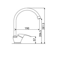 Rubinetto lavello serie antartid, finitura cromata e bocca alta