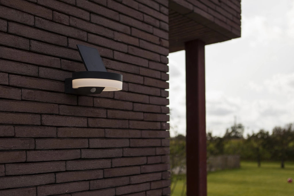 Applique da esterno LED solare tonda antracite RUNDA Lutec