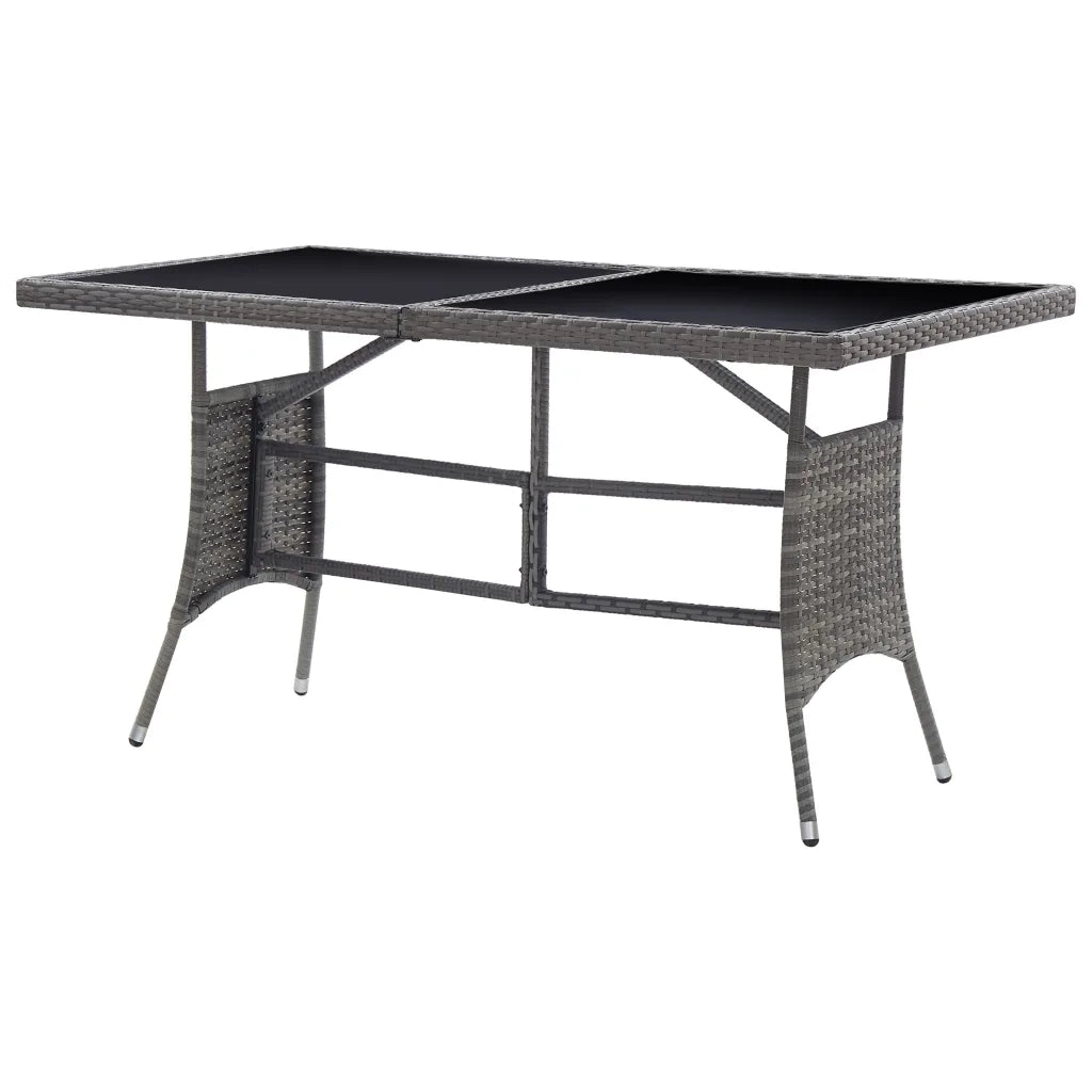 Tavolo da Giardino Grigio 140x80x74 cm in Polyrattan 318716