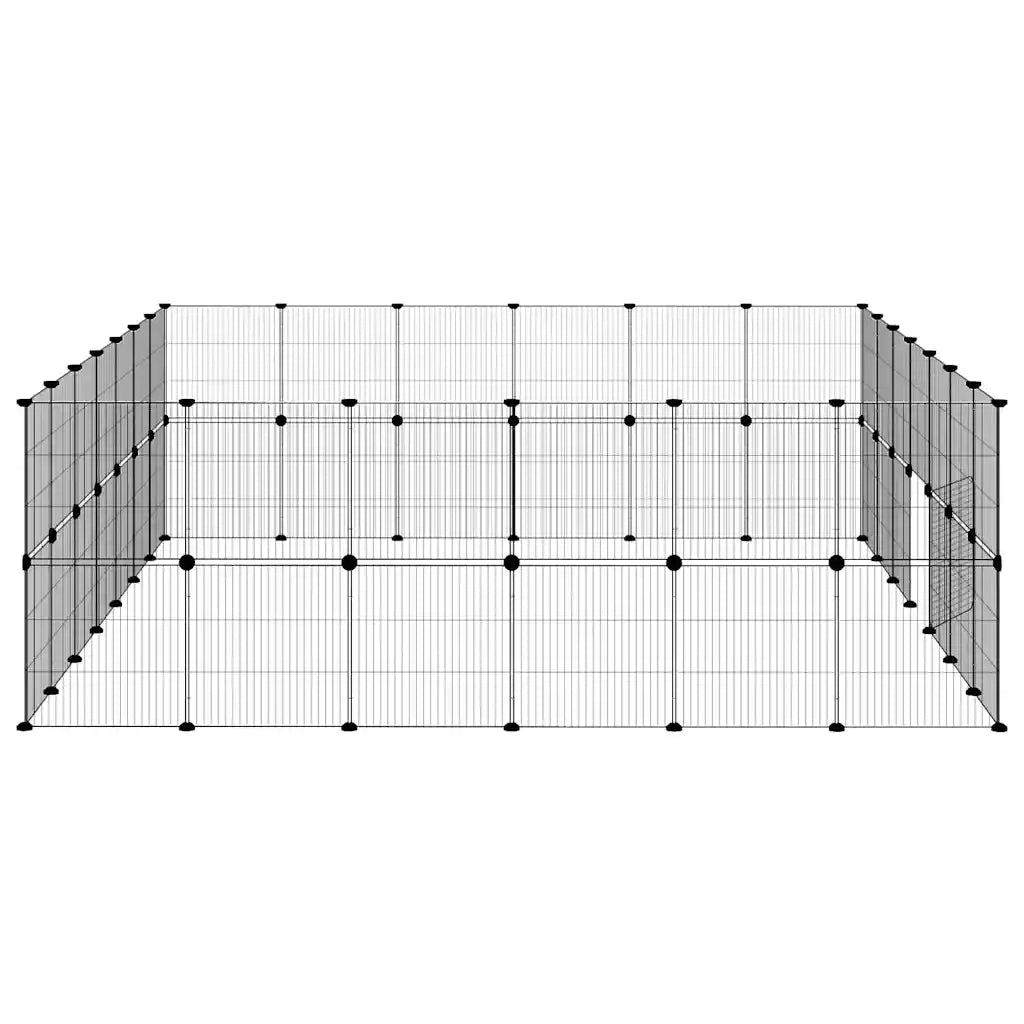 Gabbia per Animali 52 Pannelli con Porta Nero 35x35 cm Acciaio