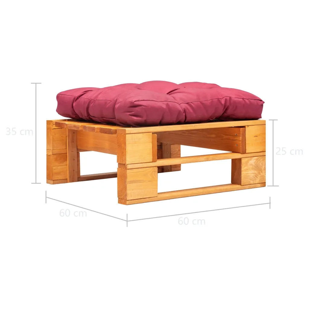 Divano da Giardino a Pallet e Cuscino Rosso Legno Marrone ambra 277442