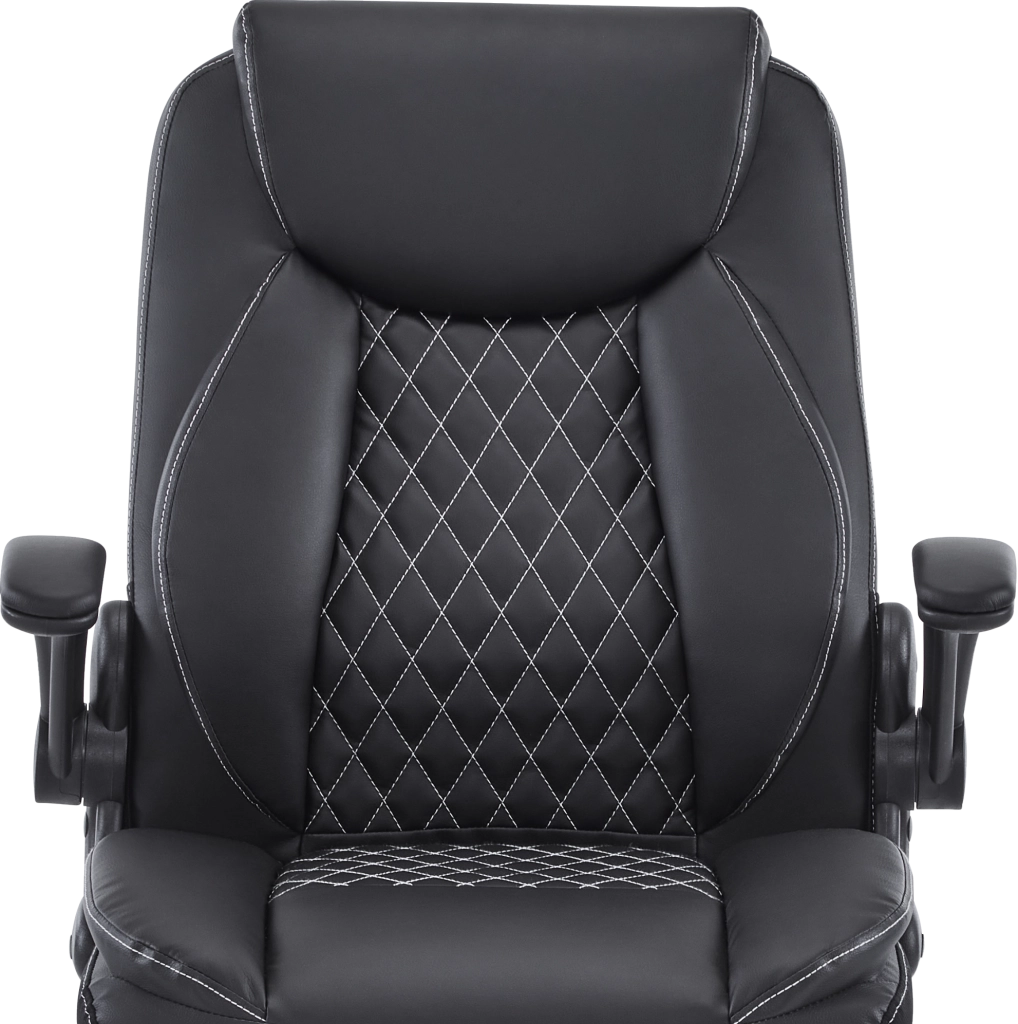 POLTRONA da ufficio ergonomica con supporto lombare Similpelle Nera