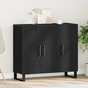 Credenza Rovere Nero 90 x 34 x 80 cm Legno multistrato 862955