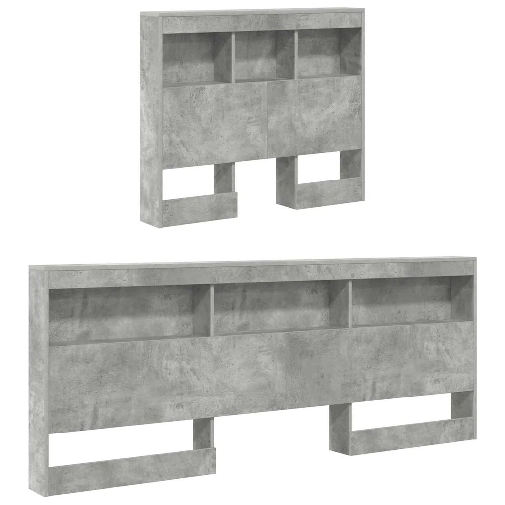 vidaXL Testata contenitore Grigio cemento 90 cm Legno multistrato