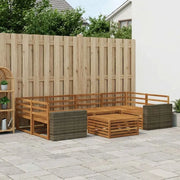 Set di divani da esterno 7 pcs Naturale