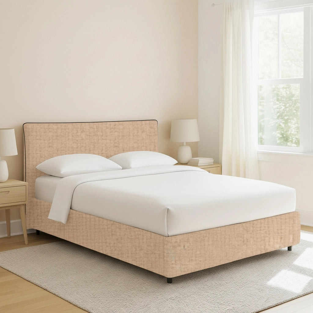 Oldham, Letto Piazza e Mezza Sfoderabile Made in Italy, Beige